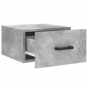Noptiere montate pe perete 2 buc. gri beton 35x35x20 cm - Img 6