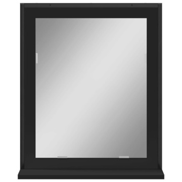 Oglindă baie cu raft negru 50x12x60 cm lemn prelucrat - Img 4