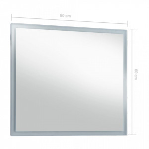 Oglindă cu LED de perete pentru baie, 80 x 60 cm - Img 7