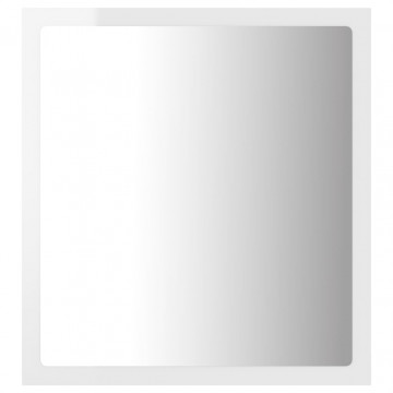 Oglindă de baie cu LED, alb extralucios, 40x8,5x37 cm - Img 3
