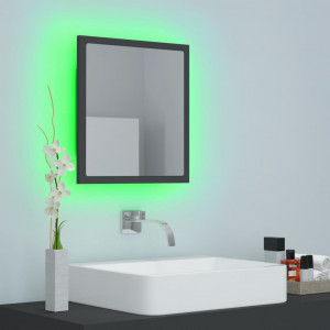 Oglindă de baie cu LED, gri, 40x8,5x37 cm, PAL - Img 3