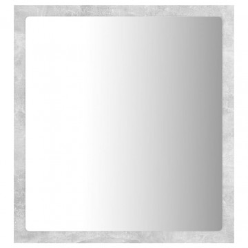Oglindă de baie cu LED, gri beton, 40x8,5x37 cm, PAL - Img 5