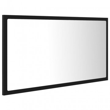 Oglindă de baie cu LED, negru, 80x8,5x37 cm, PAL - Img 5