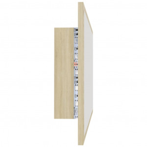 Oglindă de baie cu LED, stejar sonoma, 80x8,5x37 cm, PAL - Img 7