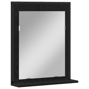 Oglindă de baie Negru Stejar 50x12x60 cm Lemn prelucrat - Img 2