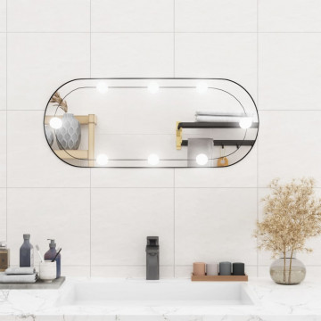 Oglindă de perete cu lumini LED 30x70 cm oval sticlă - Img 1