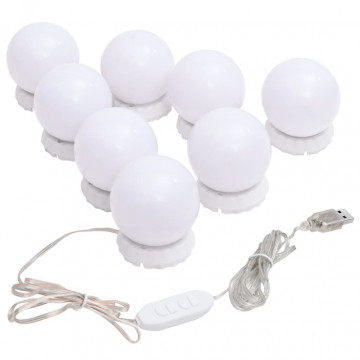 Oglindă de perete cu lumini LED, sticlă, rotundă - Img 6