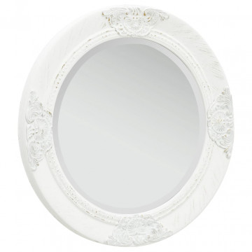 Oglindă de perete în stil baroc, alb, 50 cm - Img 1