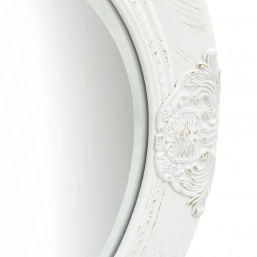 Oglindă de perete în stil baroc, alb, 50 cm - Img 3