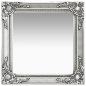 Oglindă de perete în stil baroc, argintiu, 50 x 50 cm - Img 1