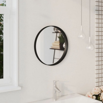 Oglindă de perete, negru, 40 cm - Img 1
