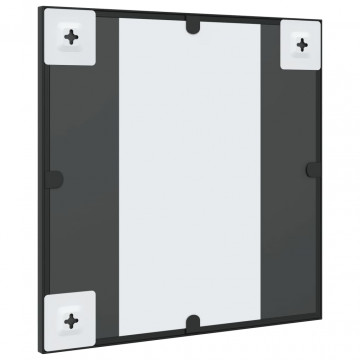 Oglindă de perete, negru, 40x40 cm, pătrată, fier - Img 7