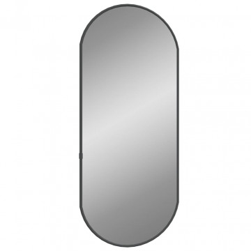 Oglindă de perete, negru, 60x25 cm, ovală - Img 3