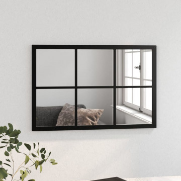 Oglindă de perete, negru, 60x40 cm, metal - Img 3