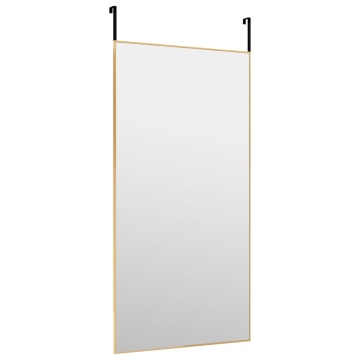 Oglindă pentru ușă, auriu, 50x100 cm, sticlă și aluminiu - Img 3