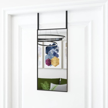 Oglindă pentru ușă, negru, 30x60 cm, sticlă și aluminiu - Img 1