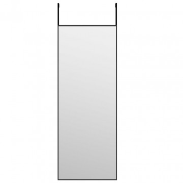 Oglindă pentru ușă, negru, 30x80 cm, sticlă și aluminiu - Img 2