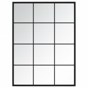 Oglinzi de perete, 3 buc., negru, 80x60 cm, metal - Img 4