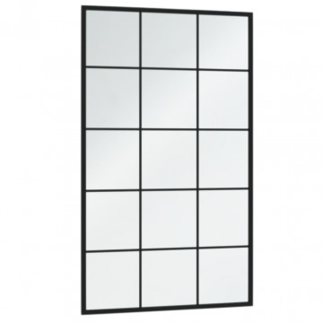 Oglinzi de perete, 6 buc., negru, 100x60 cm, metal - Img 3