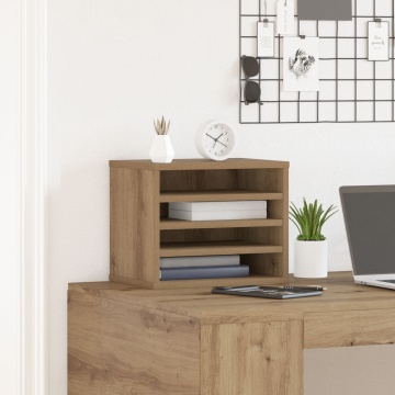 Organizator birou Stejar artizanal 36x26x29.5 cm Lemn de calitate - Img 4