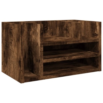 Organizator birou, stejar fumuriu, 44,5x24x25 cm lemn prelucrat - Img 2