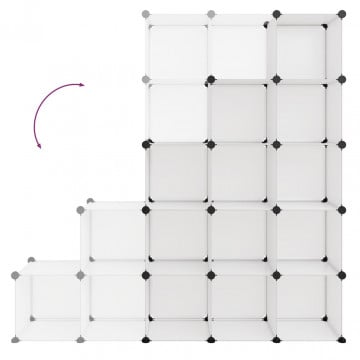 Organizator cub de depozitare, 15 cuburi, transparent, PP - Img 5