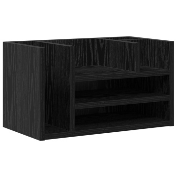 Organizer birou din stejar negru 44.5x24x25 cm Lemn îmbunătățit - Img 2