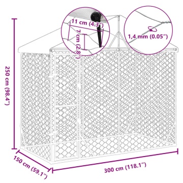Padoc de exterior&acoperiș argintiu 3x1,5x2,5 m oțel galvanizat - Img 5