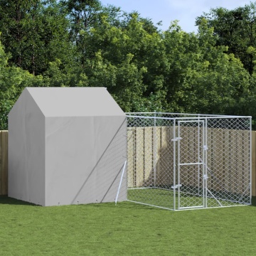 Padoc exterior cu acoperiș argintiu 4x4x2,5 m oțel galvanizat - Img 1