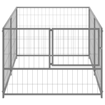 Padoc pentru câini, argintiu, 200x100x70 cm, oțel - Img 3