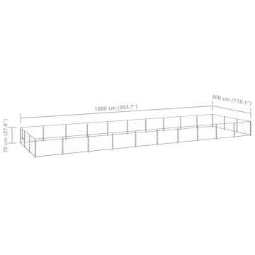 Padoc pentru câini, argintiu, 30 m², oțel - Img 5