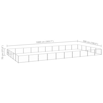 Padoc pentru câini, argintiu, 50 m², oțel - Img 5