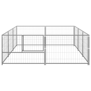Padoc pentru câini, argintiu, 6 m², oțel - Img 3