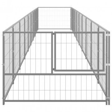 Padoc pentru câini, argintiu, 9 m², oțel - Img 3