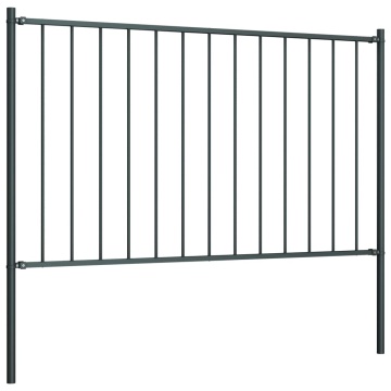 Panou de gard cu stâlpi, antracit, 1,7 x 1 m, oțel - Img 2