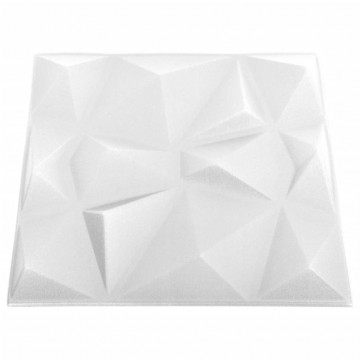 Panouri de perete 3D 12 buc. alb 50x50 cm model diamant 3 m² - Img 6