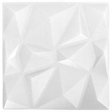 Panouri de perete 3D 48 buc. alb 50x50 cm model diamant 12 m² - Img 6