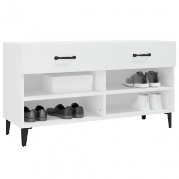 Pantofar, alb, 102x35x55 cm, lemn compozit - Img 4