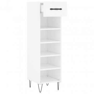 Pantofar, alb, 30x35x105 cm, lemn compozit - Img 8