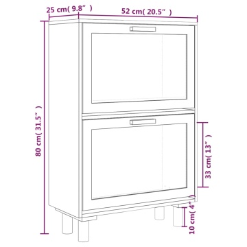 Pantofar, alb, 52x25x80 cm, lemn prelucrat și ratan natural - Img 5