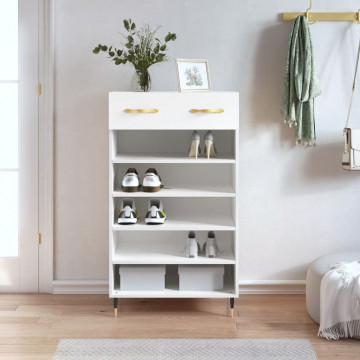 Pantofar, alb, 60x35x105 cm, lemn compozit - Img 1