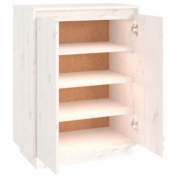 Pantofar, alb, 60x35x80 cm, lemn masiv de pin - Img 6