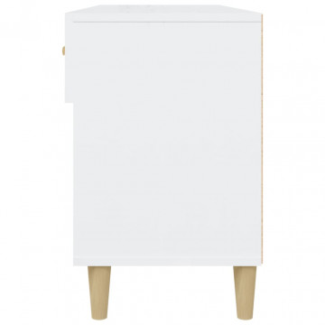 Pantofar, alb extralucios, 102x35x55 cm, lemn compozit - Img 6