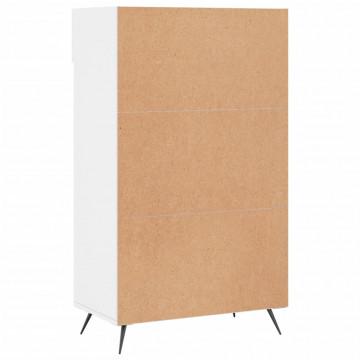Pantofar, alb extralucios, 60x35x105 cm, lemn prelucrat - Img 7