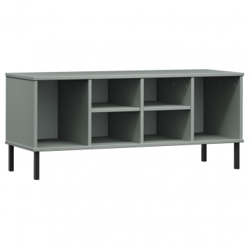 Pantofar cu picioare metalice „OSLO” gri 106x35x45 cm lemn - Img 2