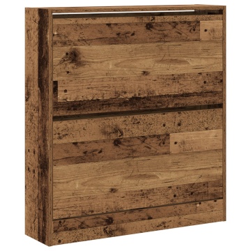 Pantofar cu sertar basculant, lemn vechi, 80x21x87,5 cm - Img 2