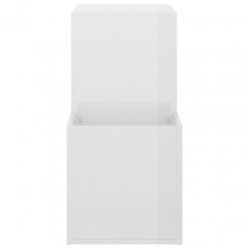 Pantofar de hol, alb extralucios, 105x35,5x70 cm, PAL - Img 5