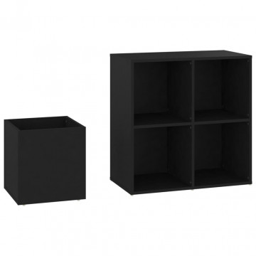 Pantofar de hol, negru, 105x35,5x70 cm, PAL - Img 6