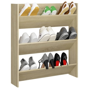 Pantofar de perete, stejar sonoma, 80x18x90 cm, PAL - Img 3