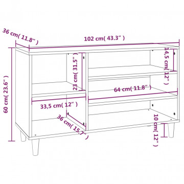 Pantofar, gri beton, 102x36x60 cm, lemn prelucrat - Img 7